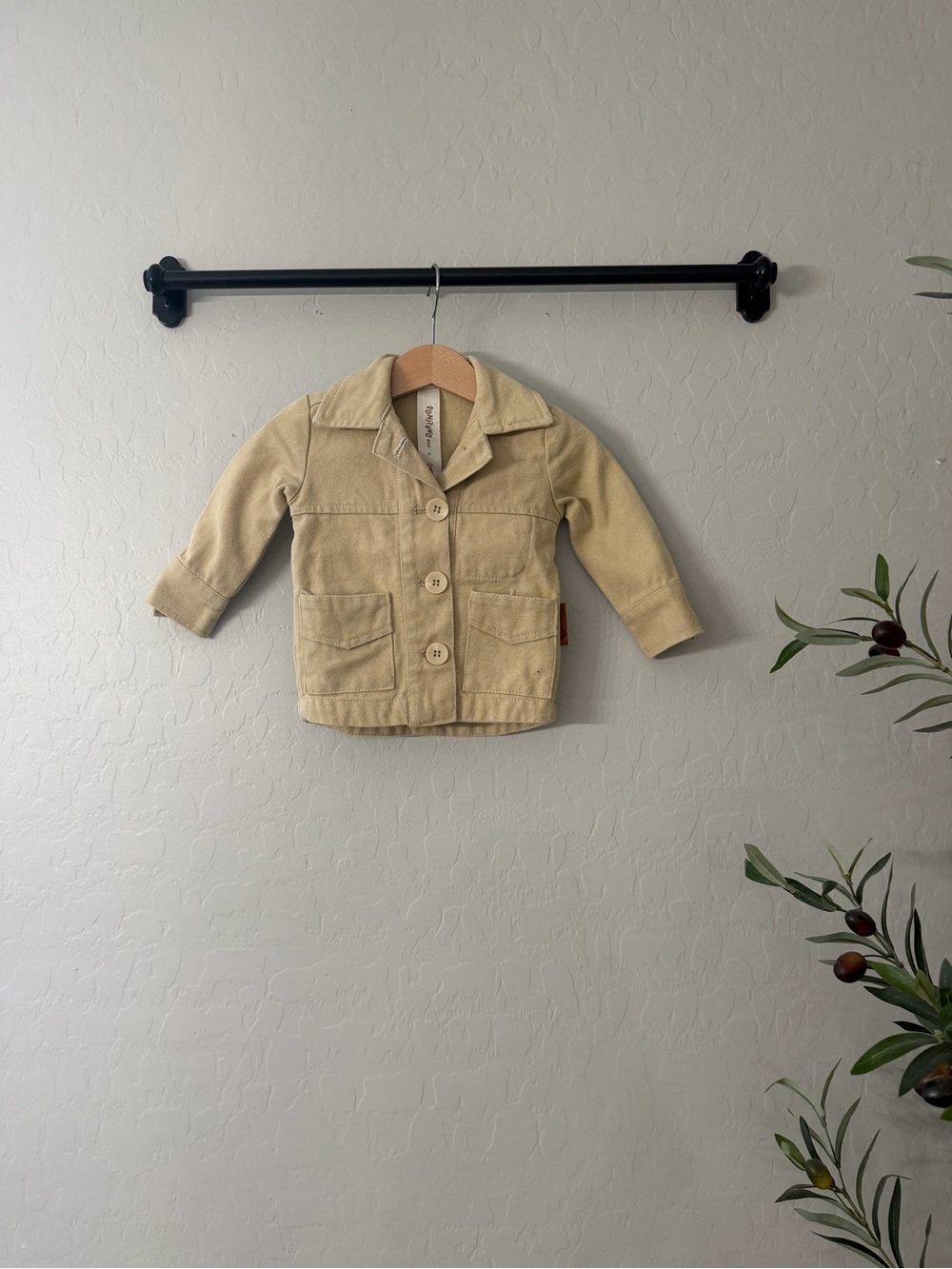 Goumi Kids x New Darlings Cream Button-Up Denim Jacket